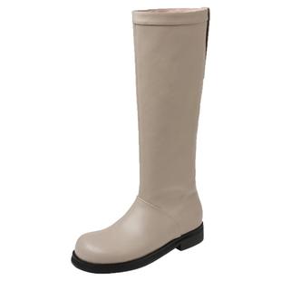 靴子女高筒靴女2025年秋冬套筒宽松潮酷骑士靴不过膝法式直筒靴子