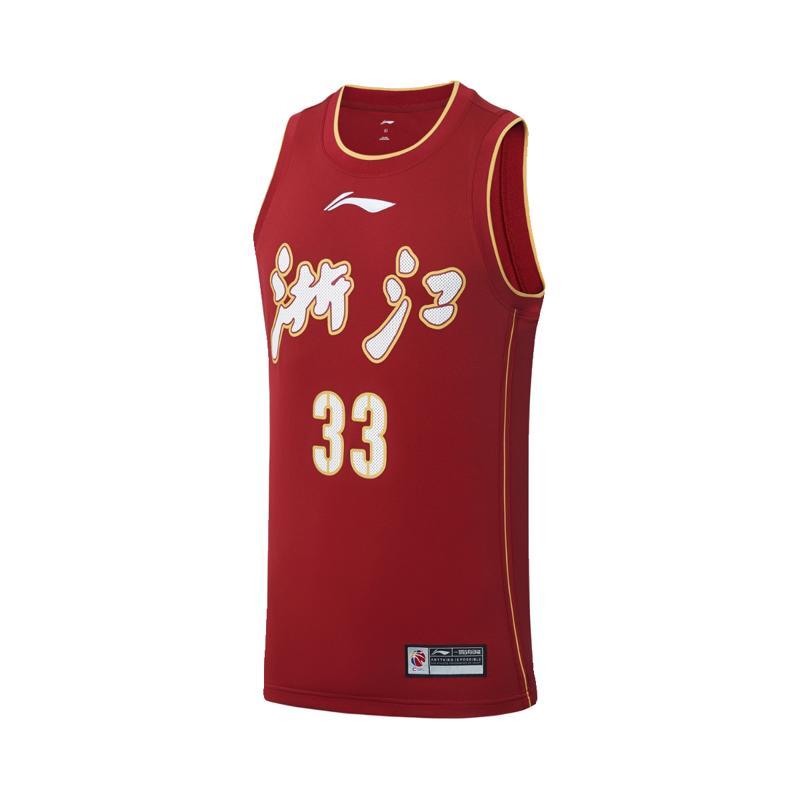 李宁男子篮球比赛CBA浙江队球衣