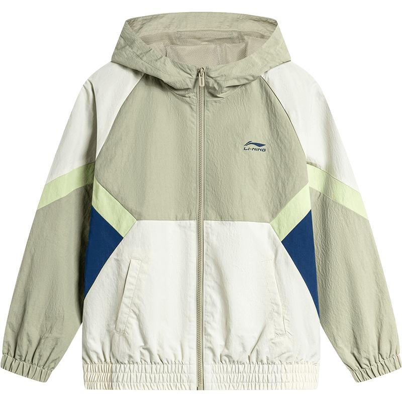 李宁童装风衣男女小大童运动生活系列开衫长袖外套春季梭织童装