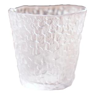 高质感冰川纹玻璃水杯家用男士茶杯透明马克杯子耐高温单层咖啡杯