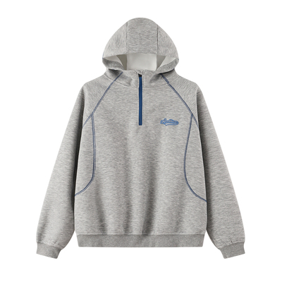 andtime保暖连帽哈苏线撞色卫衣