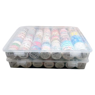 手账胶带收纳盒和透明纸胶带收纳架翻盖收纳分装整理盒整卷展示