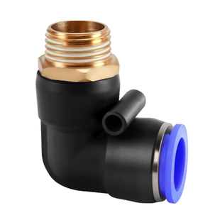 气管接头90度外丝弯头1234分螺纹M5-6直角气动空压机气泵快速快插