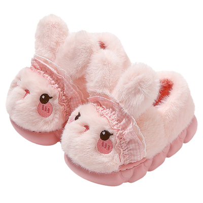 可爱兔子儿童包跟棉拖鞋2025新款