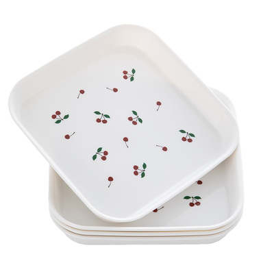 霜山吐骨碟小清新樱桃花纹