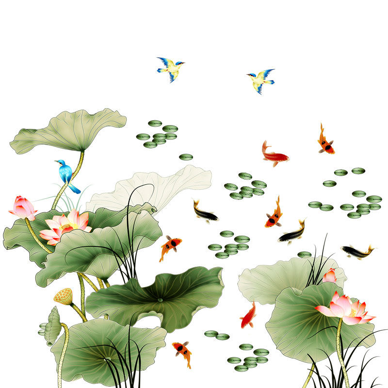 浴室玻璃墙贴纸自粘绿植装饰贴花