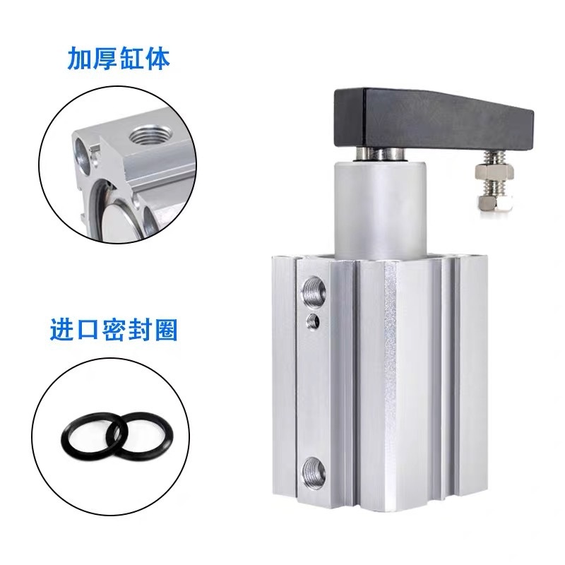 气动旋转夹紧气缸QCK/MKB16/32-10L-20R/25/40/50/63转角下压90度