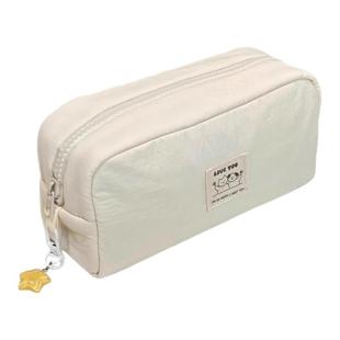 小红书同款奶油小方笔袋ins高颜值大容量女中学生文具盒收纳袋可爱简约蓝色小众猫咪男生女生初高中生铅笔盒