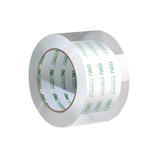 得力封箱胶带大卷封口高透明批发快递打包宽胶带大号加宽胶布胶纸包装不留胶6厘米4.8cm单卷加厚整箱送切割器