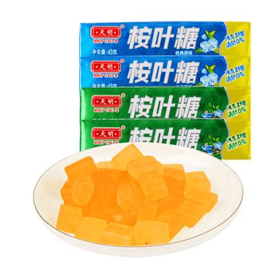 【老牌国货】天明桉叶糖经典原味五味草本43g条装桉叶糖零食糖果