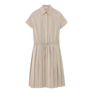 【孙俪同款】OVV2025春夏新款女装SOLOTEX百褶设计短袖连衣裙