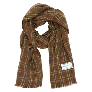 复古格子仿羊绒围巾女生冬季2025新款显白围脖保暖披肩高级感绿色