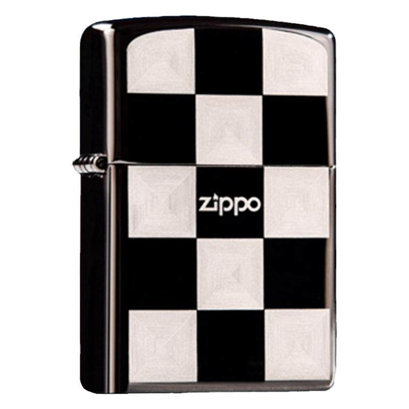 Zippo打火机黑冰送礼商务格子
