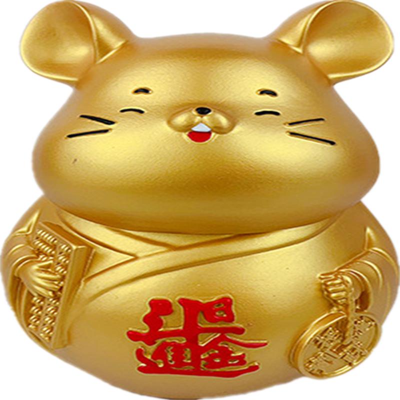 卡通可爱金鼠儿童存钱罐大号生肖老鼠储蓄罐防摔可存可取招财摆件