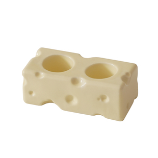 LENYVASEN 奶酪电动牙刷座原创设计陶瓷牙具座架家用洗手台收纳架