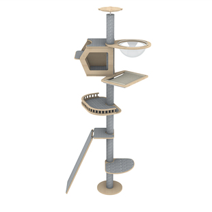 喵林苑实木顶天立地猫爬架猫窝猫树一体不占地免打孔通天柱太空舱