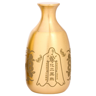 纯黄铜麒麟宝瓶化五黄二黑葫芦铜瓶摆件客厅卧室保平安健康工艺品