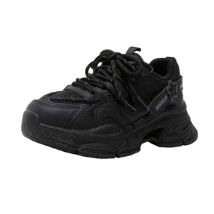 回力老爹鞋女2026春季新款厚底黑色星星休闲鞋女款增高百搭运动鞋