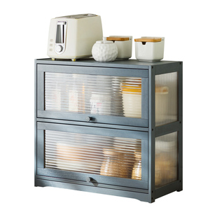 厨房碗柜置物架碗碟收纳盒家用餐具带盖小型碗架调料架碗筷储物柜