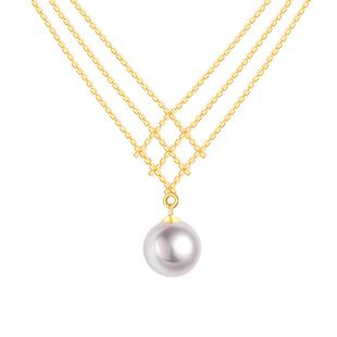 BEAUFINA百分娜Akoay天然海水珍珠项链18K金时尚轻奢吊坠