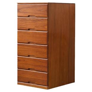 60cm深长实木抽屉式夹缝收纳柜家用多层五斗储物整理柜床头杂物柜