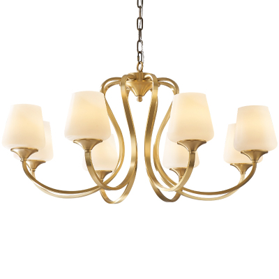 美式全铜轻奢客厅吊灯