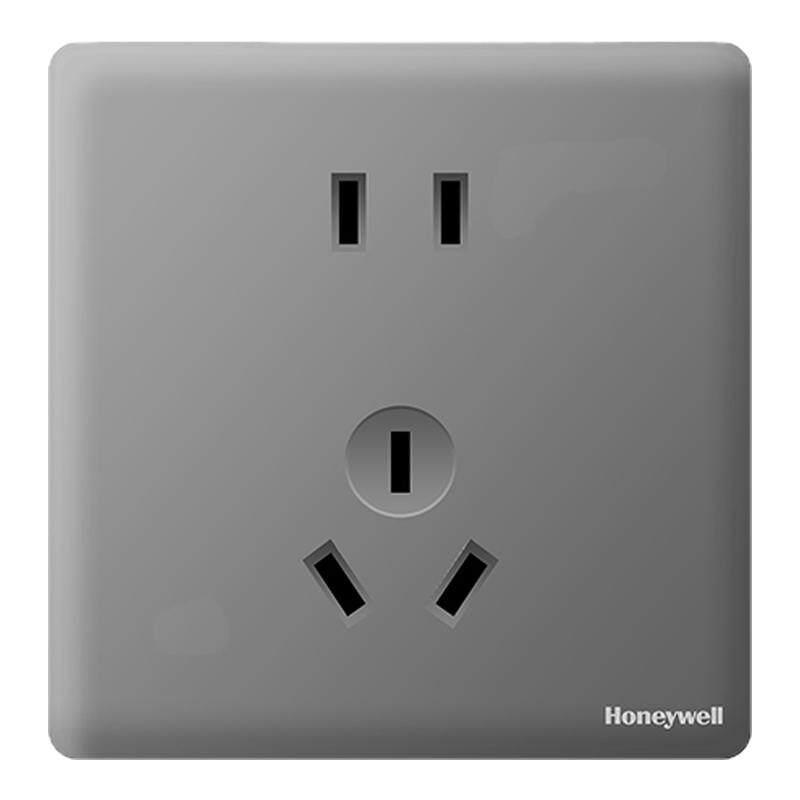 Honeywell霍尼韦尔全面板开关插座A8星空灰16a 超薄86型全屋定制