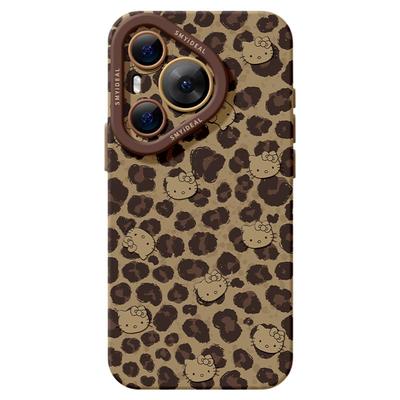 适用华为Pura80手机壳女款p70pro保护套新款ultra硅胶防摔50pro全包p40高级60pro+好看p80豹纹KT猫art软外壳