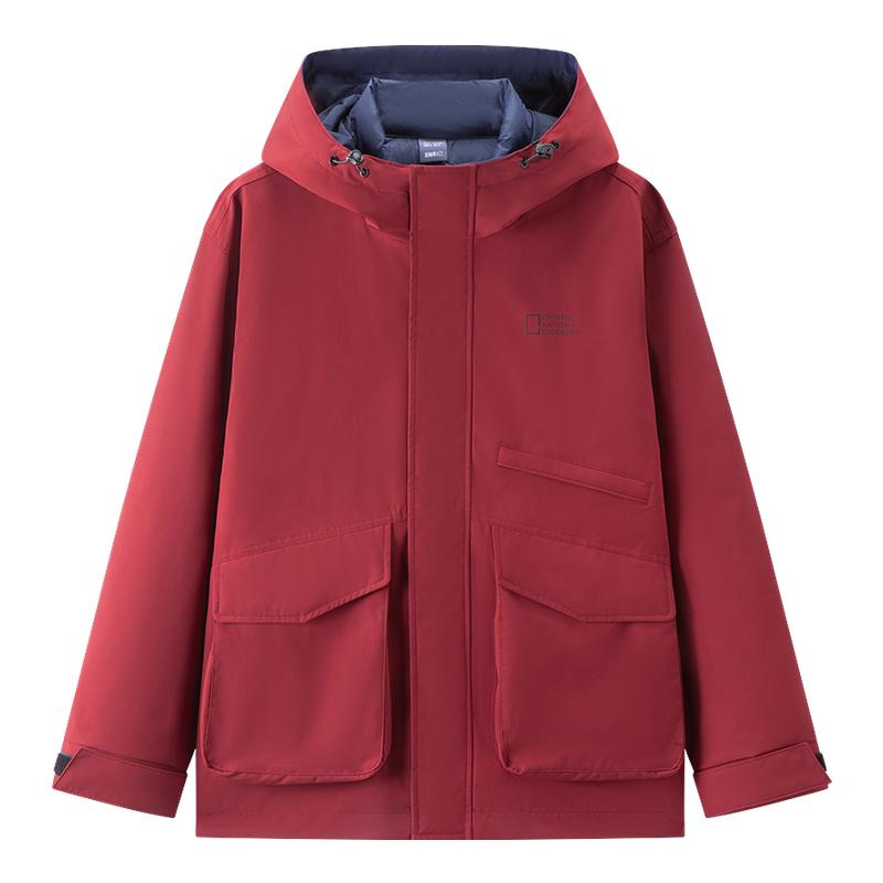 森马一衣三穿两件套户外羽绒服男