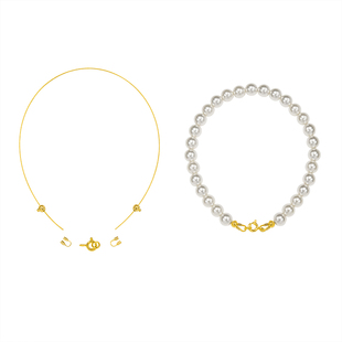 手工材料包穿珍珠专用线和扣头配件diy串小米珠手链项链的弹簧扣