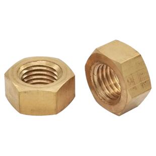 金固盈铜螺母铜螺帽纯黄铜六角螺母镀镍铜螺丝母螺丝帽M2-M20