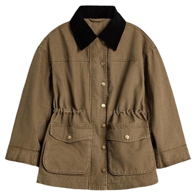 马登女装巴恩风短款派克风衣外套