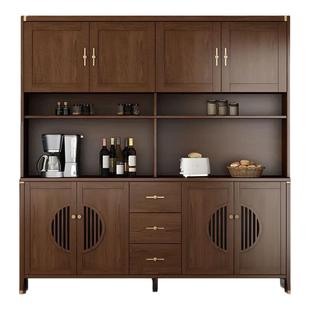 新中式实木餐边柜靠墙一体高柜储物柜客厅家用酒柜餐厅收纳置物柜