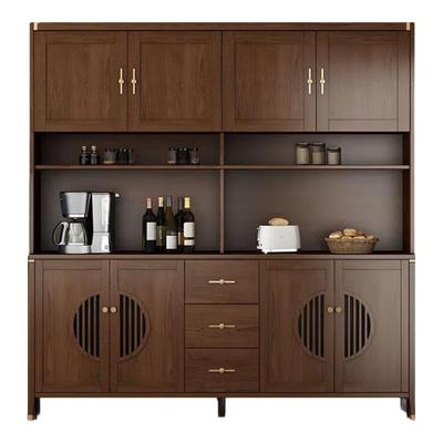 新中式实木餐边柜靠墙一体