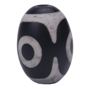 黑玛瑙天珠配饰三眼九眼单珠手串散珠藏式法器小配件diy手工串珠