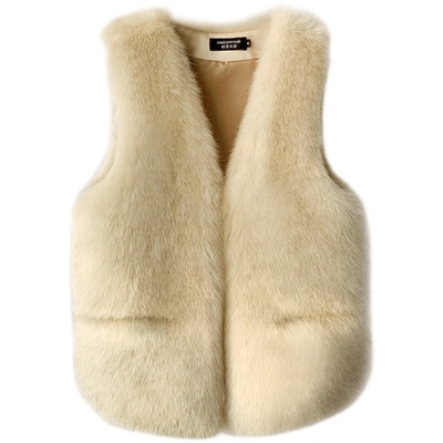 大码狐狸毛坎肩修身风皮草马甲