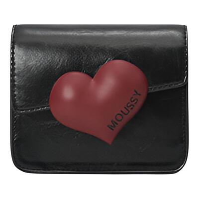 MOUSSY 2026春季新品爱心通勤油蜡皮斜跨翻盖包女028JSA56-1011