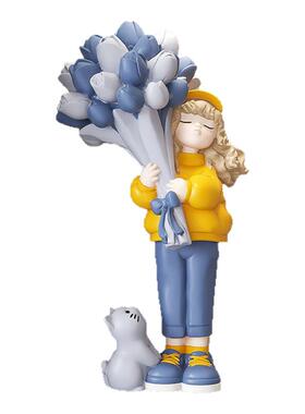 盛大花女孩客厅电视柜摆件