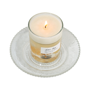 透明玻璃托盘欧式金属圆盘松木垫香薰蜡烛扩香石摆件家用装饰收纳