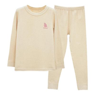 红豆儿童彩棉秋衣秋裤男童女童保暖秋冬A类抑菌保暖内衣套装0染棉