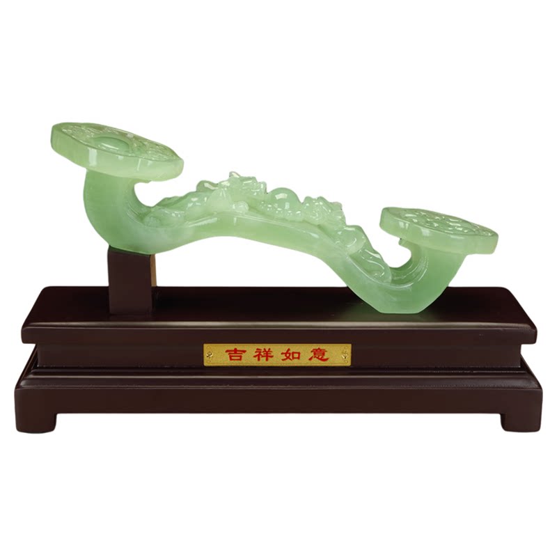 玉石吉祥如意摆件招财中式客厅