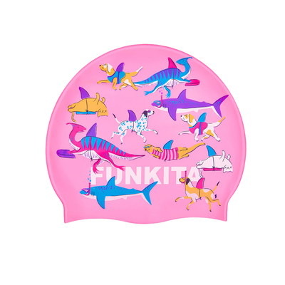 新款funkita品牌泳帽防水不勒头成人硅胶时尚彩色大弹力硅胶泳帽