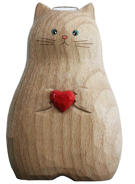 榉木可爱桌面原木花器摆件