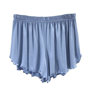 莫代尔花边短裤夏季高腰百搭五分裤女显瘦家居裤纯色薄款宽松睡裤