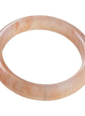 清玉缘纯天然桃花酿粉色玉镯女款正圈樱花粉高冰透金丝玉手镯正品