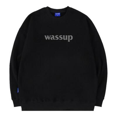 WASSUP基础字母圆领卫衣情侣