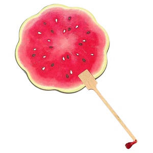 夏日清凉手绘西瓜团扇