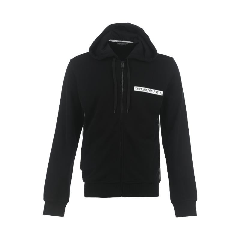 【自营】EMPORIO ARMANI/阿玛尼男士休闲棉质连帽卫衣开衫家居服