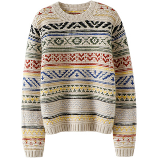 美过整个冬天~优雅与气场重磅加厚!羊绒衫女圆领纯羊绒毛衣宽松