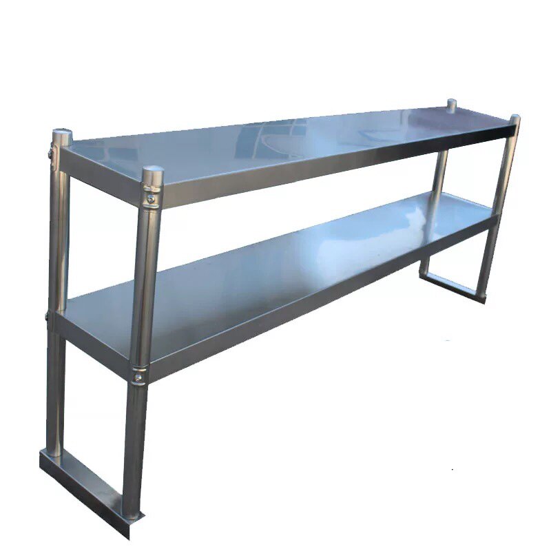 饭店厨房不锈钢工作台上置物架奶茶店冰柜台面储物架两层三层立架